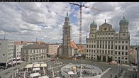 Archiv Foto Webcam Augsburger Rathausplatz und Perlachturm 11:00