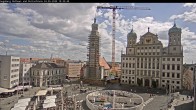 Archiv Foto Webcam Augsburger Rathausplatz und Perlachturm 09:00