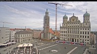 Archiv Foto Webcam Augsburger Rathausplatz und Perlachturm 11:00