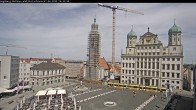 Archiv Foto Webcam Augsburger Rathausplatz und Perlachturm 13:00