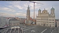 Archiv Foto Webcam Augsburger Rathausplatz und Perlachturm 19:00