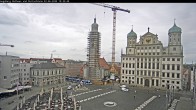 Archiv Foto Webcam Augsburger Rathausplatz und Perlachturm 09:00