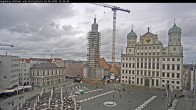 Archiv Foto Webcam Augsburger Rathausplatz und Perlachturm 11:00