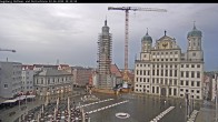 Archiv Foto Webcam Augsburger Rathausplatz und Perlachturm 19:00
