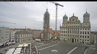Archiv Foto Webcam Augsburger Rathausplatz und Perlachturm 11:00
