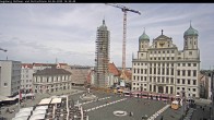 Archiv Foto Webcam Augsburger Rathausplatz und Perlachturm 13:00