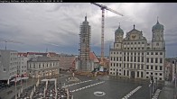 Archiv Foto Webcam Augsburger Rathausplatz und Perlachturm 19:00
