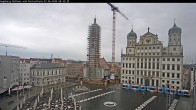 Archiv Foto Webcam Augsburger Rathausplatz und Perlachturm 07:00