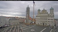 Archiv Foto Webcam Augsburger Rathausplatz und Perlachturm 11:00