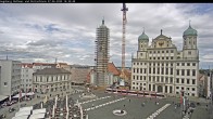 Archiv Foto Webcam Augsburger Rathausplatz und Perlachturm 13:00
