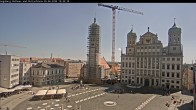 Archiv Foto Webcam Augsburger Rathausplatz und Perlachturm 09:00