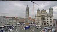 Archiv Foto Webcam Augsburger Rathausplatz und Perlachturm 11:00