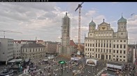 Archiv Foto Webcam Augsburger Rathausplatz und Perlachturm 17:00