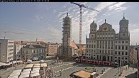 Archiv Foto Webcam Augsburger Rathausplatz und Perlachturm 09:00