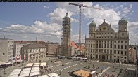 Archiv Foto Webcam Augsburger Rathausplatz und Perlachturm 11:00