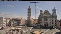 Archiv Foto Webcam Augsburger Rathausplatz und Perlachturm 09:00