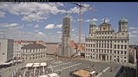 Archiv Foto Webcam Augsburger Rathausplatz und Perlachturm 13:00