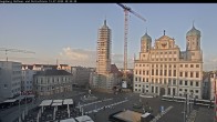 Archiv Foto Webcam Augsburger Rathausplatz und Perlachturm 19:00