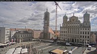 Archiv Foto Webcam Augsburger Rathausplatz und Perlachturm 09:00
