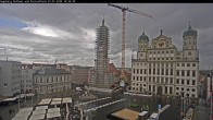 Archiv Foto Webcam Augsburger Rathausplatz und Perlachturm 13:00