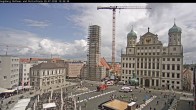 Archiv Foto Webcam Augsburger Rathausplatz und Perlachturm 11:00