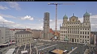 Archiv Foto Webcam Augsburger Rathausplatz und Perlachturm 13:00