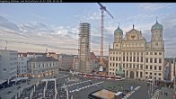 Archiv Foto Webcam Augsburger Rathausplatz und Perlachturm 19:00