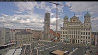 Archiv Foto Webcam Augsburger Rathausplatz und Perlachturm 13:00