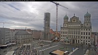 Archiv Foto Webcam Augsburger Rathausplatz und Perlachturm 11:00