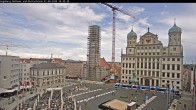 Archiv Foto Webcam Augsburger Rathausplatz und Perlachturm 13:00