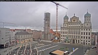 Archiv Foto Webcam Augsburger Rathausplatz und Perlachturm 05:00