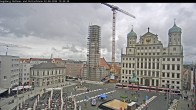 Archiv Foto Webcam Augsburger Rathausplatz und Perlachturm 11:00