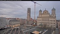 Archiv Foto Webcam Augsburger Rathausplatz und Perlachturm 19:00