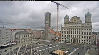 Archiv Foto Webcam Augsburger Rathausplatz und Perlachturm 09:00