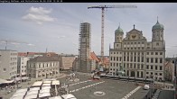 Archiv Foto Webcam Augsburger Rathausplatz und Perlachturm 11:00