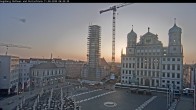 Archiv Foto Webcam Augsburger Rathausplatz und Perlachturm 05:00