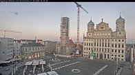 Archiv Foto Webcam Augsburger Rathausplatz und Perlachturm 19:00