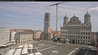 Archiv Foto Webcam Augsburger Rathausplatz und Perlachturm 11:00