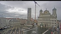 Archiv Foto Webcam Augsburger Rathausplatz und Perlachturm 13:00