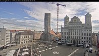Archiv Foto Webcam Augsburger Rathausplatz und Perlachturm 09:00