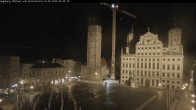 Archiv Foto Webcam Augsburger Rathausplatz und Perlachturm 23:00