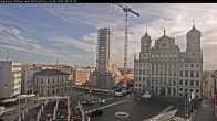 Archiv Foto Webcam Augsburger Rathausplatz und Perlachturm 08:00