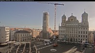 Archiv Foto Webcam Augsburger Rathausplatz und Perlachturm 08:00