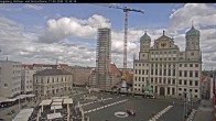 Archiv Foto Webcam Augsburger Rathausplatz und Perlachturm 11:00