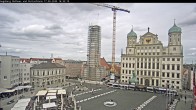 Archiv Foto Webcam Augsburger Rathausplatz und Perlachturm 15:00