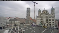 Archiv Foto Webcam Augsburger Rathausplatz und Perlachturm 11:00