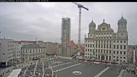 Archiv Foto Webcam Augsburger Rathausplatz und Perlachturm 13:00