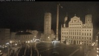 Archiv Foto Webcam Augsburger Rathausplatz und Perlachturm 23:00