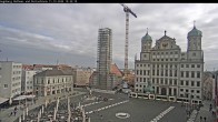 Archiv Foto Webcam Augsburger Rathausplatz und Perlachturm 09:00