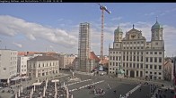 Archiv Foto Webcam Augsburger Rathausplatz und Perlachturm 11:00